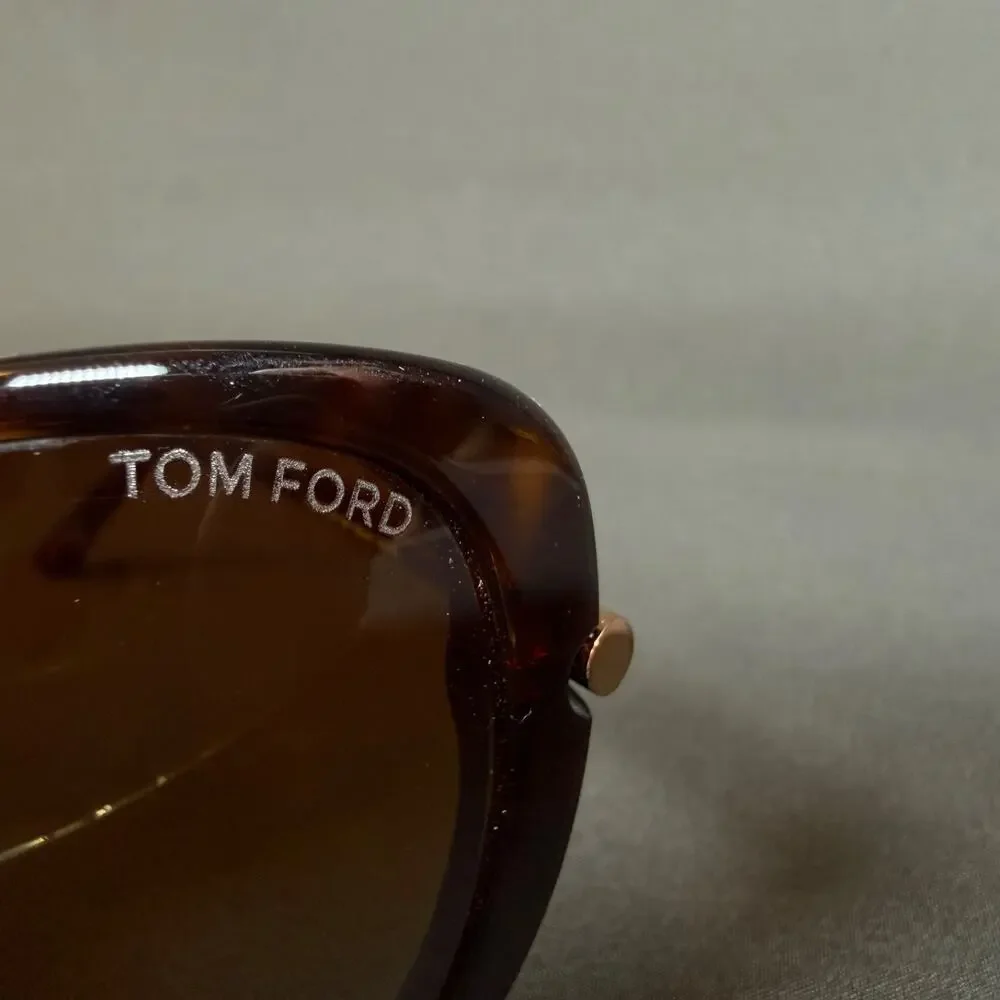 Tom Ford Linda TF324 52F 59-14 135 Tortoise Brown Lens Sunglasses Italy w case